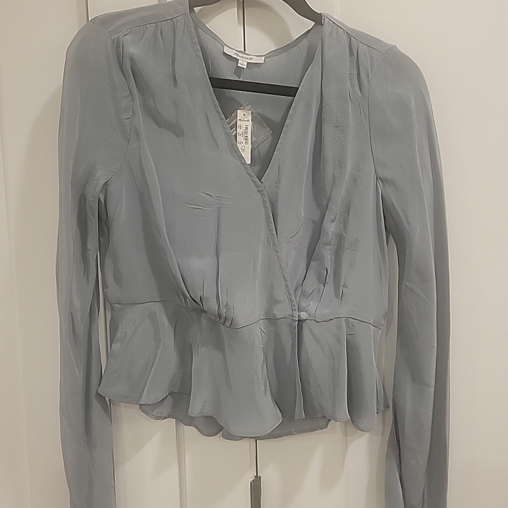 Madewell Long Sleeve Blue Shirt Sz 2